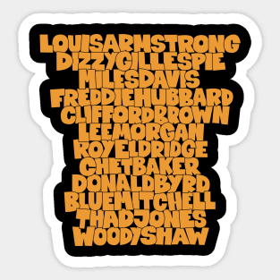 Jazz Legends in Type: The Trumpet Players Sticker